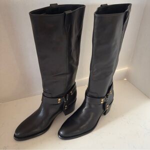 New Veronica Beard Bayliss tall black leather boots Size: 6